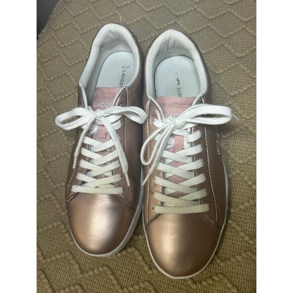 Lacoste Women's 9 Carnaby Evo rose gold Fashion Sneaker - Picture 3 of 6